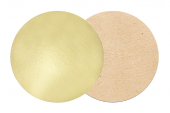 Подложка для пирожного толщиной 0,8 мм, D 120 мм, золото/бурая
