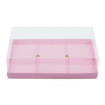 Коробка для 6 муссовых пирожных, розовая