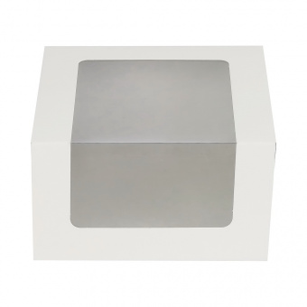 Коробка для торта с окном,180*180*100, белая