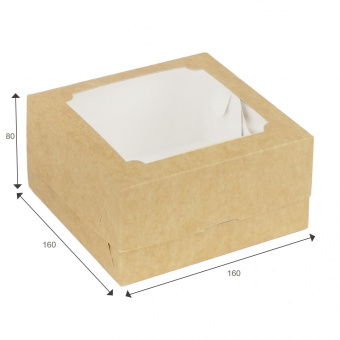 Коробка для бенто-торта 160*160*80, крафт