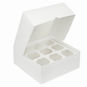 Коробка для 9 капкейков, белая