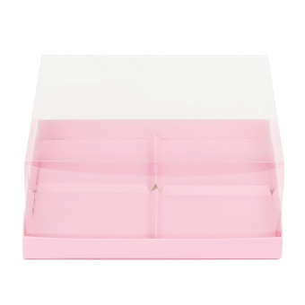 Коробка для 4 муссовых пирожных, розовая