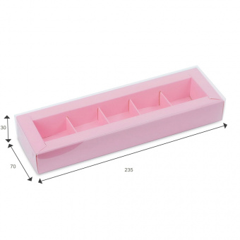 Коробка для 5 конфет, розовая
