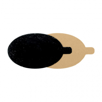 Подложка для пирожного толщиной 0,8 мм с ручкой, 60*95, черная/бурая