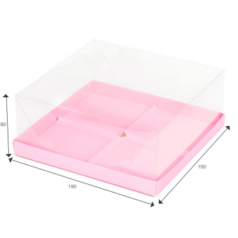 Коробка для 4 муссовых пирожных, розовая