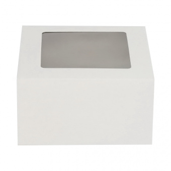 Коробка для десертов с окном, 180*180*100, белая