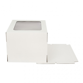 Коробка для торта «Стандарт» с окном, 300*300*250, белая